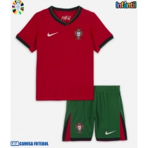 Camisa de Futebol Portugal Equipamento Principal Infantil Europeu 2024 Manga Curta (+ Calças curtas)